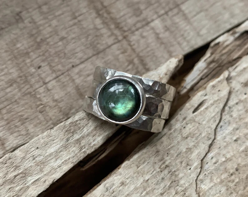 LabradoriteRing  925 Sterling Silver Band &Statement Ring Handmade Ring All size