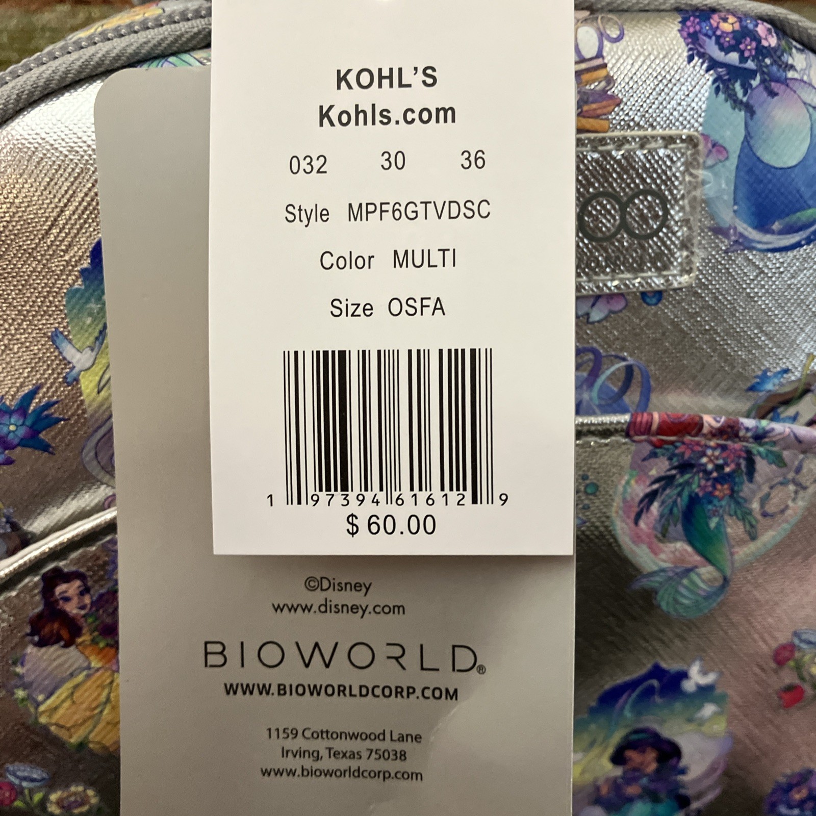 Disney Princesses 100th All Over Print Mini Backpack-NWT