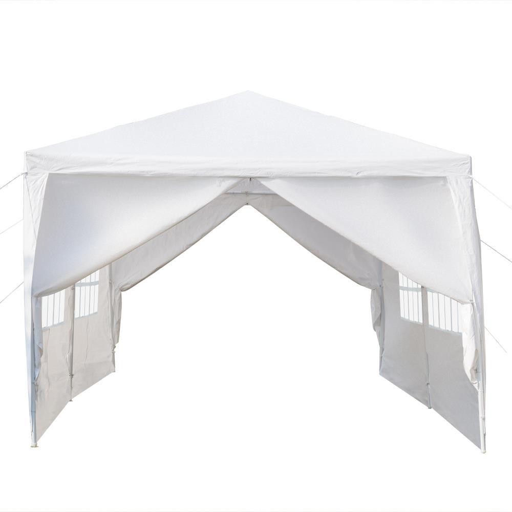 10x 20ft Party Canopy Tent PE Gazebo Wedding Canopy With 6 Removable Wall White