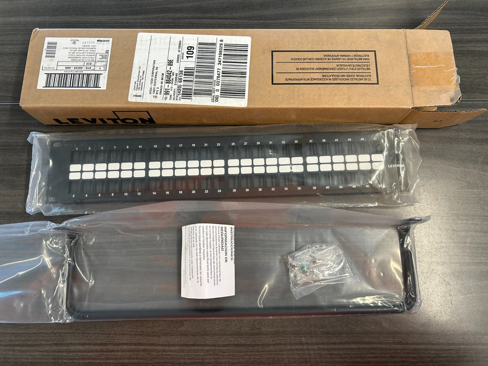 Leviton 49255-48N Quickport 2RU 48-Port Patch Panel Black