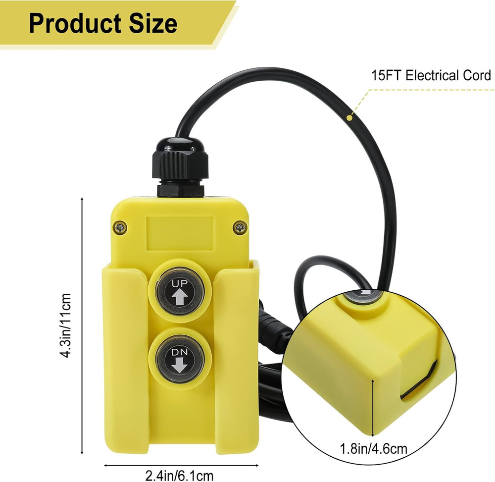4 Wire Dump Trailer Remote Control Switch for Hydraulic Pump, 12V DC Double Acti