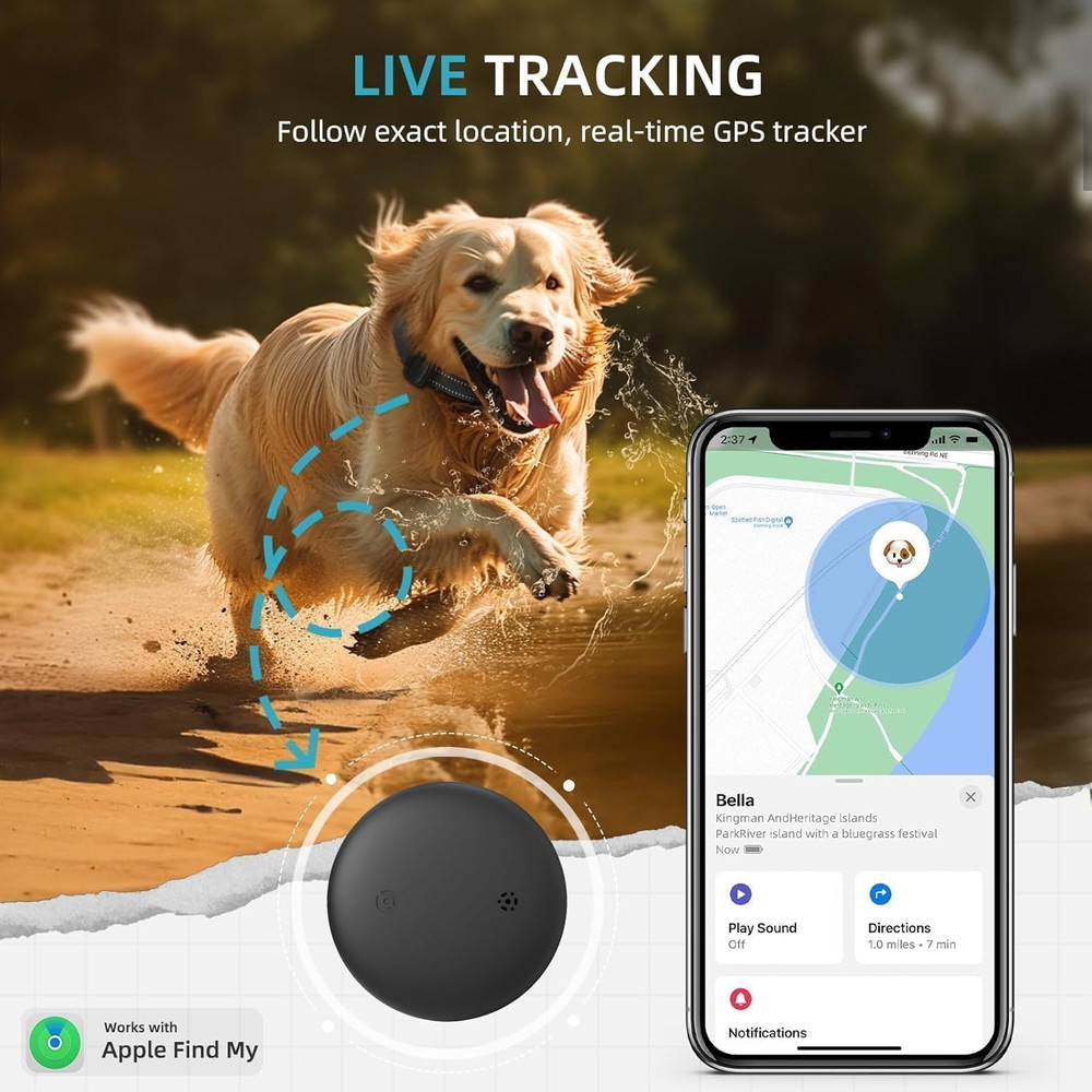 GPS Tracker for Dogs (1 Pack), Mini GPS Cat Tracker, Smart Pet Activity Tracker