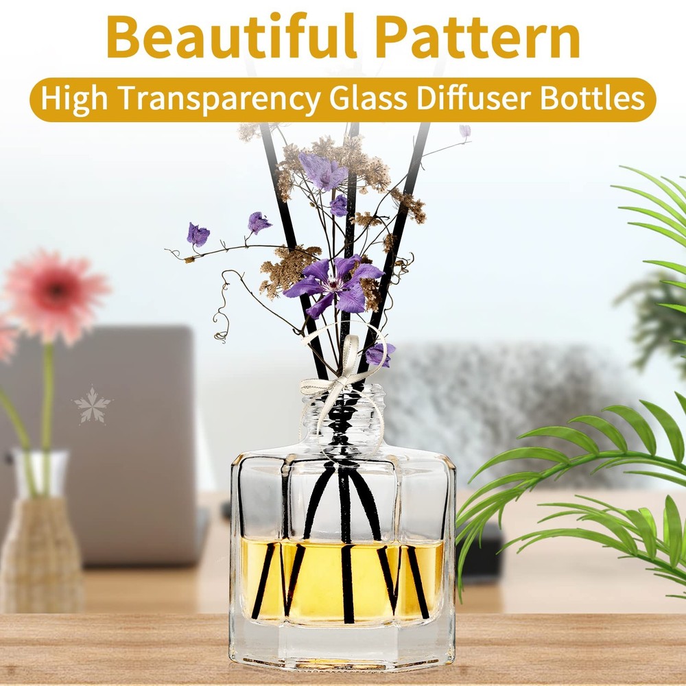 Gift Set-Glass Diffuser Bottles Set of 5 Reed Diffuser Bottle Clear Empty Dec...
