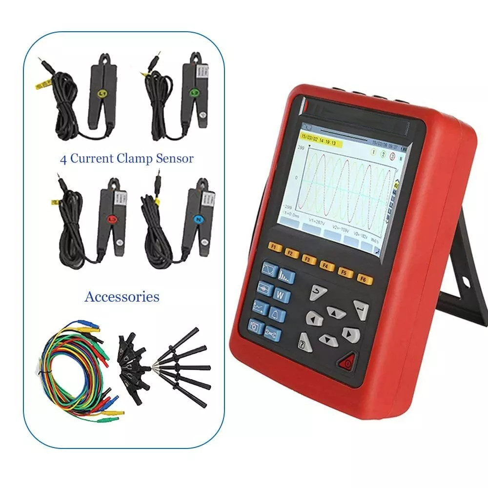 3 Phase Power Quality Analyzer Power Energy Meter with 4PCS Current Clamp
