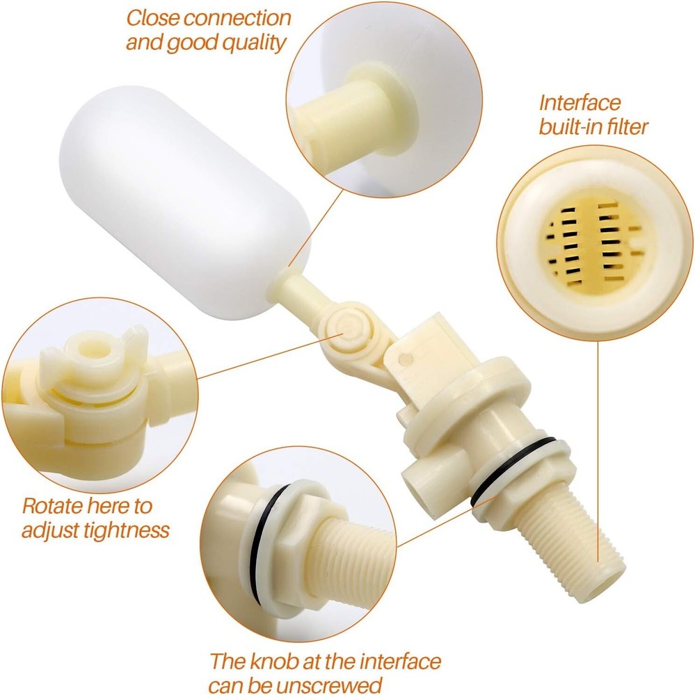 2 Pack Water Float Valve 1/2 Inch - Adjustable Arm for Clean Water Solutions