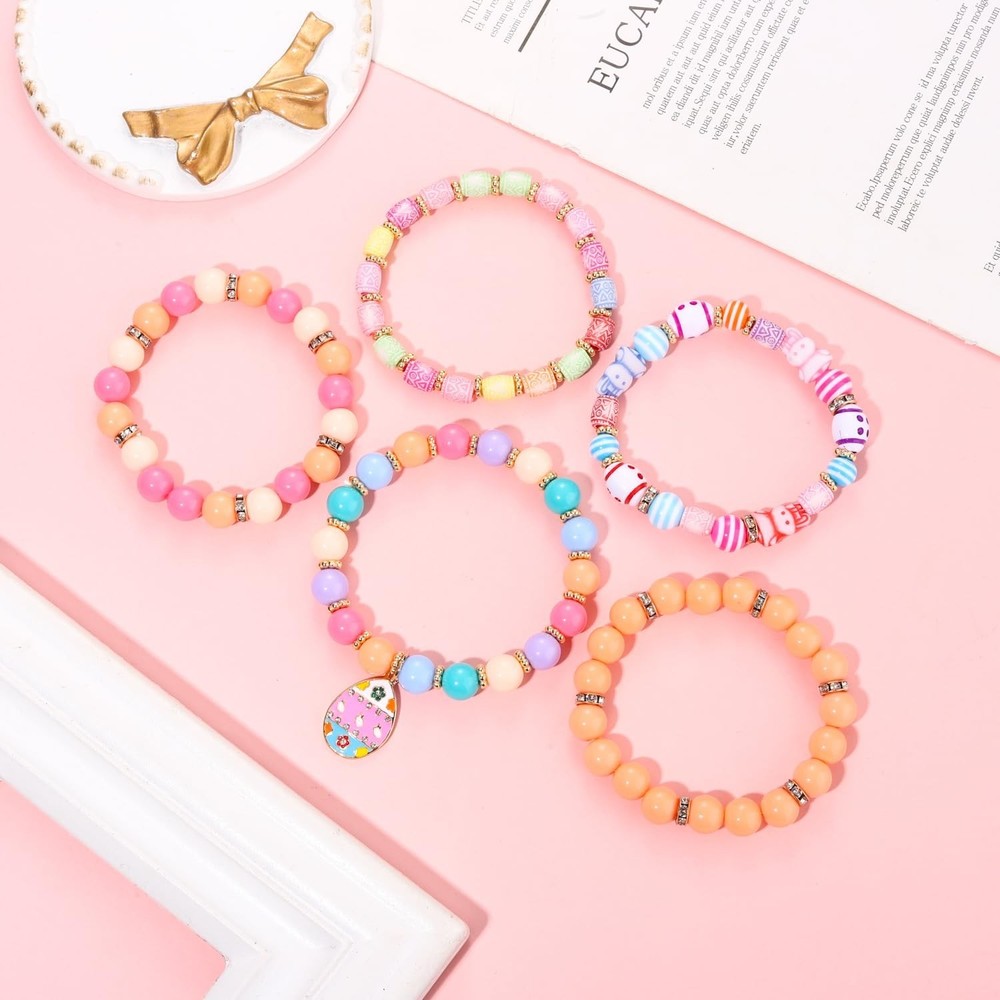 5 Pack Beaded Bracelet Stackable Christmas Thanksgiving St. Patrick’s Day