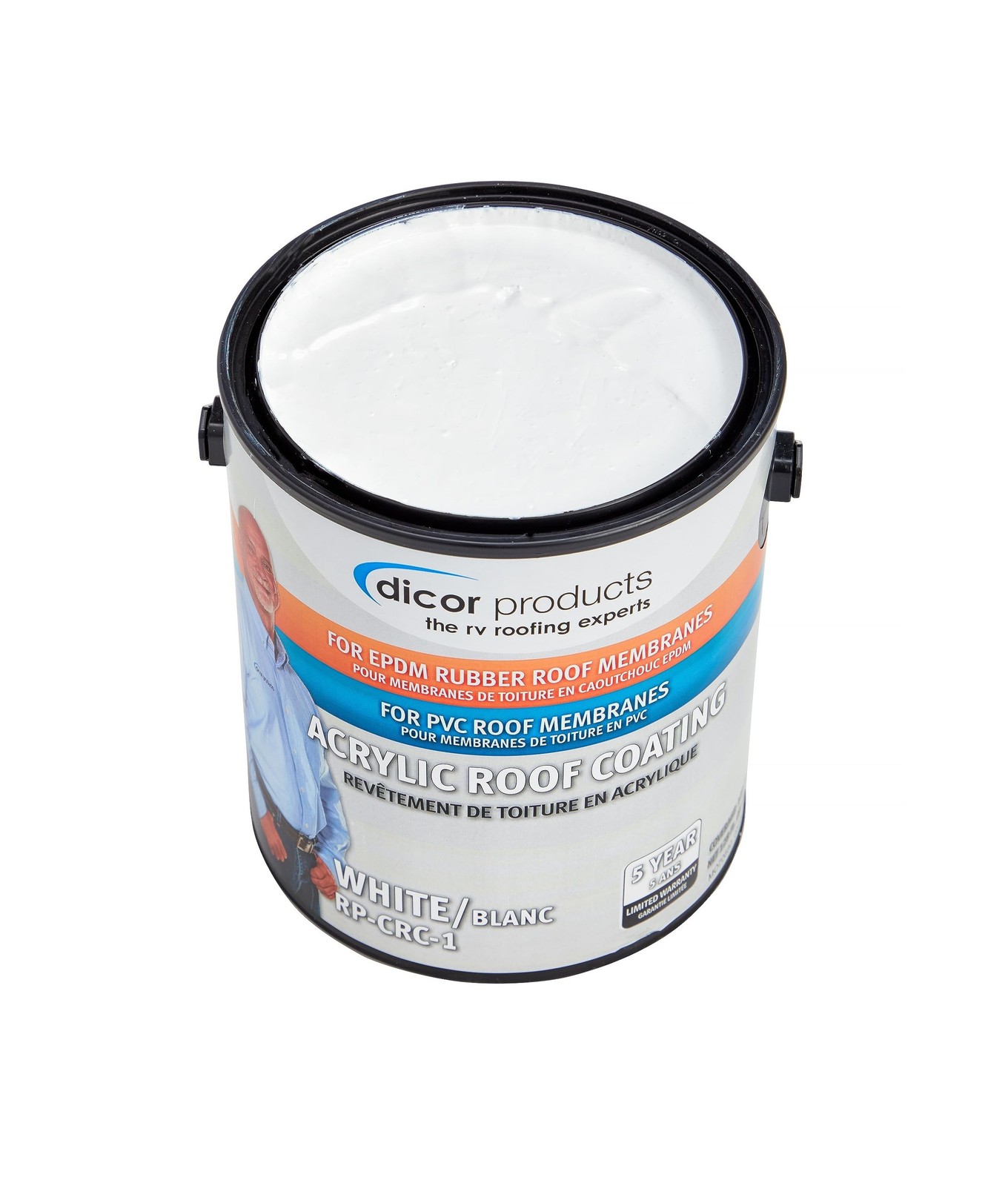 Dicor RP-CRC-1 EPDM Rubber Roof Acrylic Coating Part 2 - White, 1 Gallon