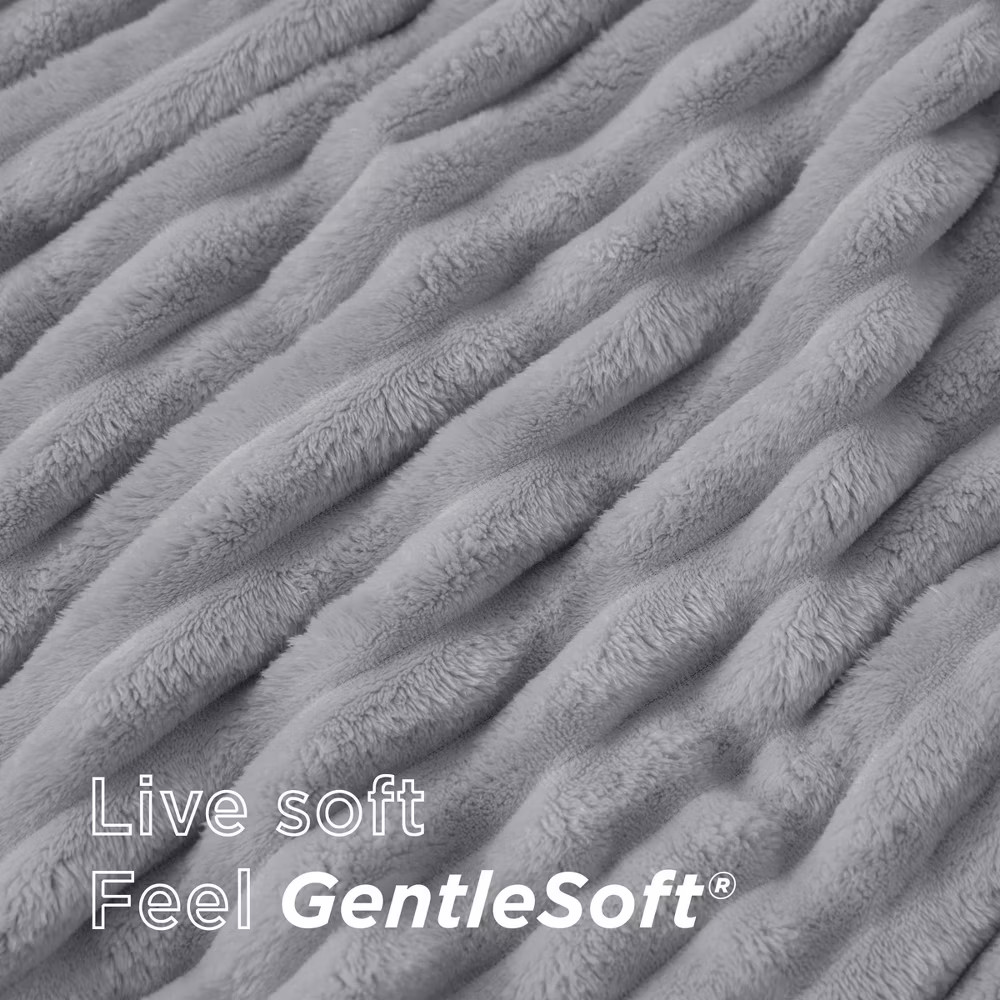 Bedsure Full/Queen Plush Blanket Light Gray