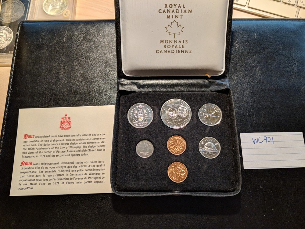 1974 Canada Uncirculated Set Double Penny Coins