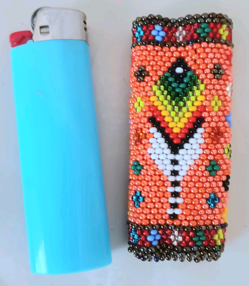 Bic Lighter Sleeve Beaded Native American Style Lighter Case, Guatemala Beadwork