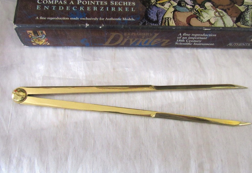 Rare Explorer's Authentic Models Brass Drawing Dividers Calipers Old School