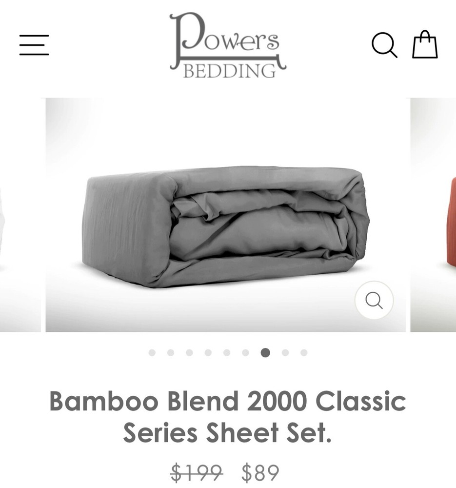 Powers Bedding Blend Bamboo 2000 Luxury Series Sheet Set 