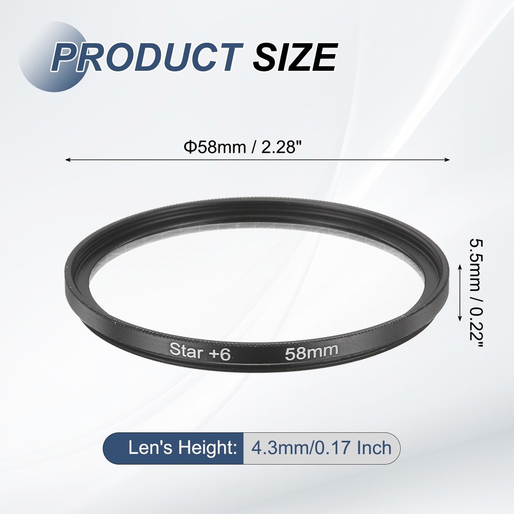 58mm Star Filter 8 Points Starburst Len Filter Variable Twinkle Effect Black