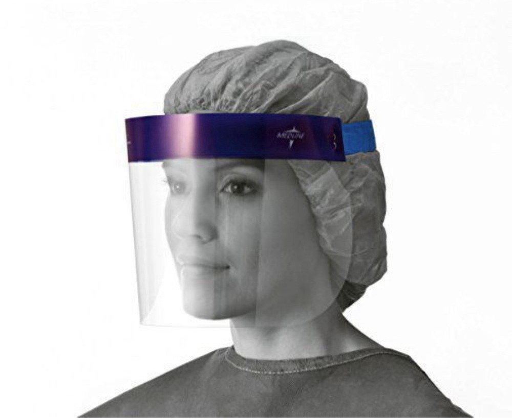 Medline 3/4 Length Face Shield With Foam Strip / 24 Pack