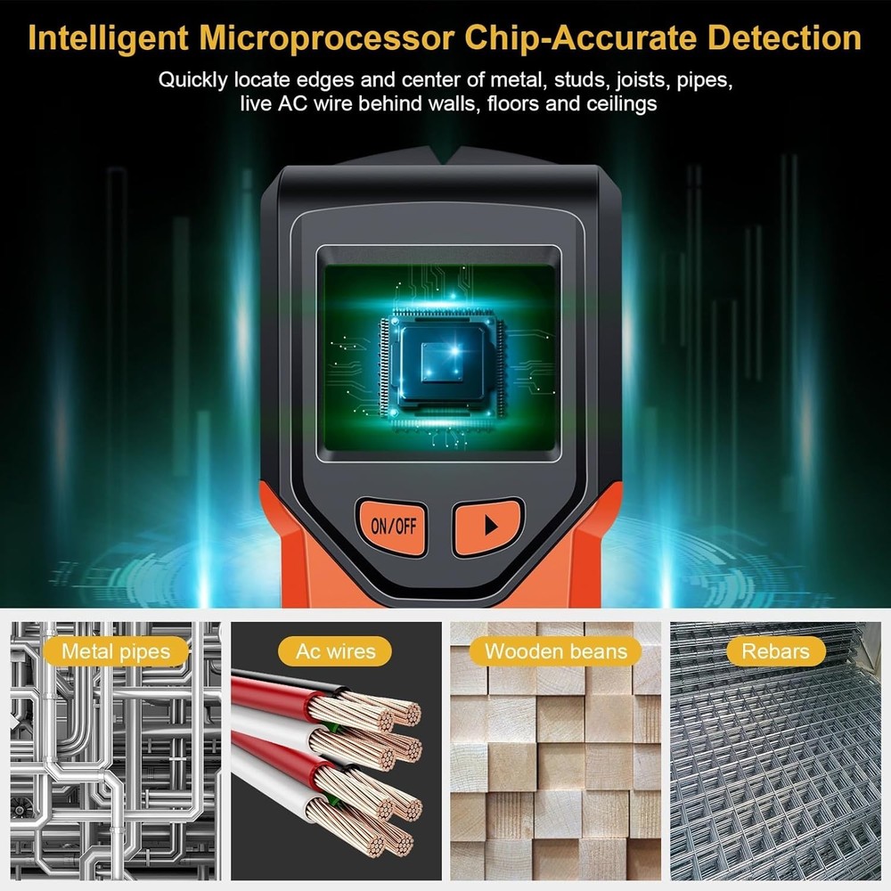 Accurate Wall Scanner Tool - 5-in-1 Stud Finder with Essential Safety Features