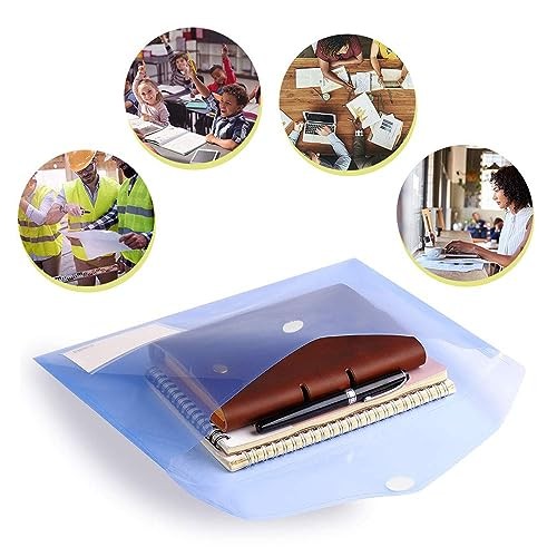 10 Pack Plastic File Folders with Label Pockets - US Letter & Assorted Colors