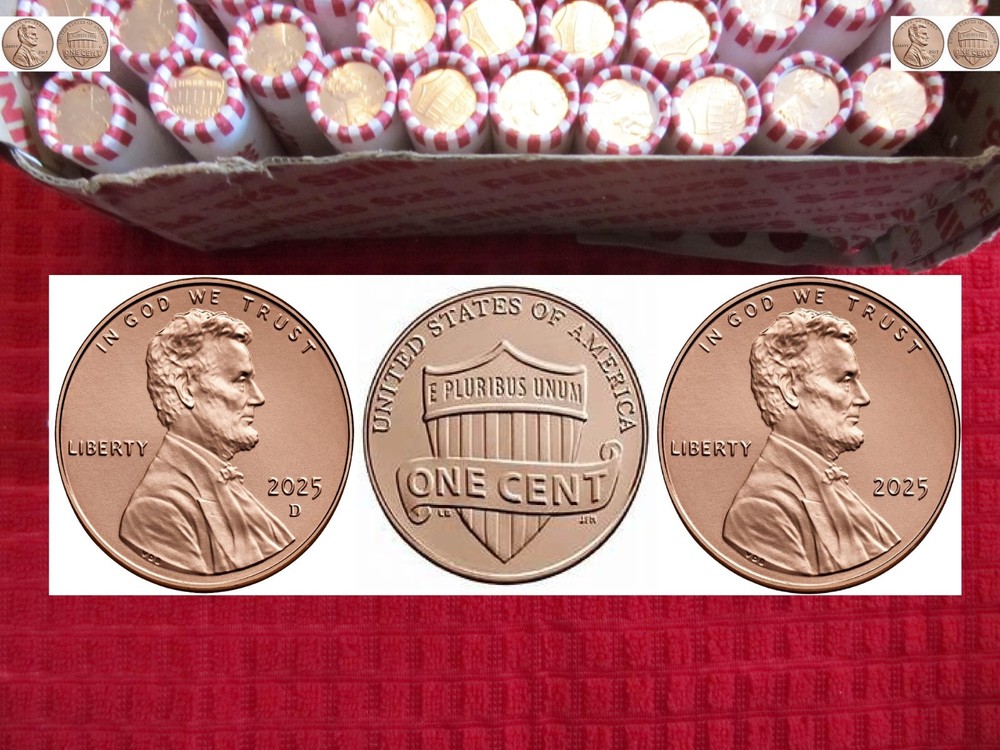 2025-P & D Lincoln Cent Shield Rolls- 1 Each-