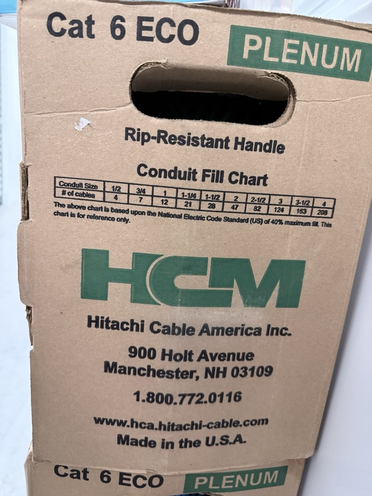 HCM Plenum Cat 6 ECO CABLE