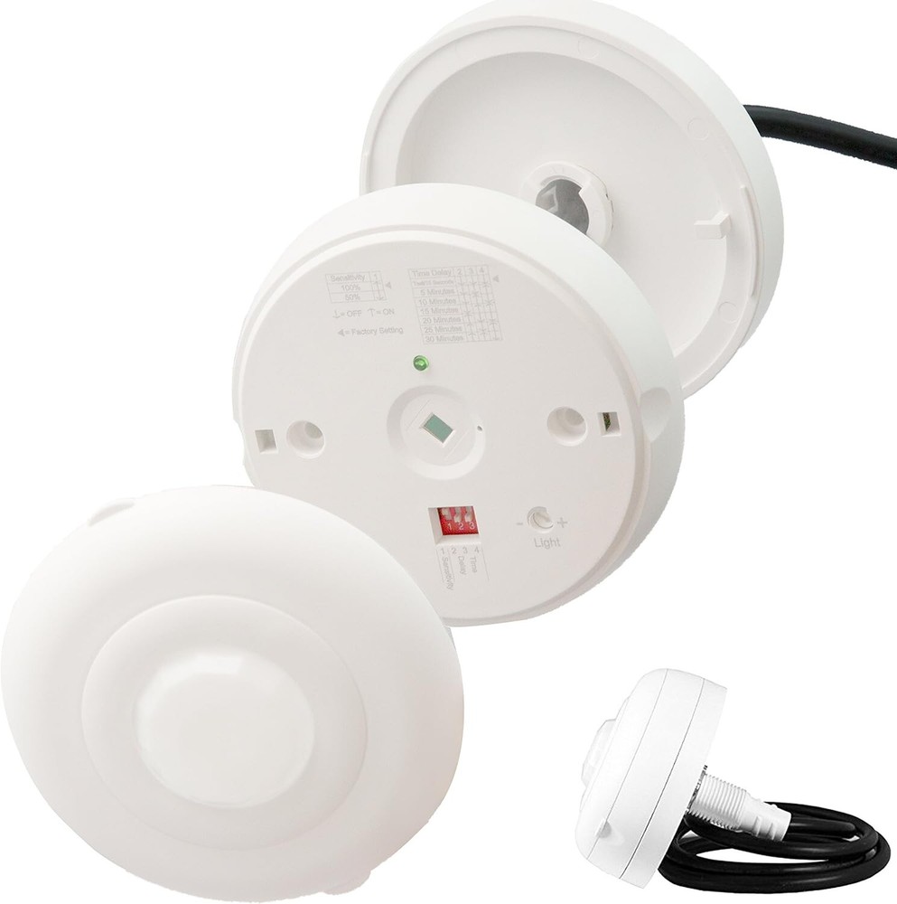 ENERLITES MPC-52V 360° Line Voltage PIR Occupancy Ceiling Light Sensor, White