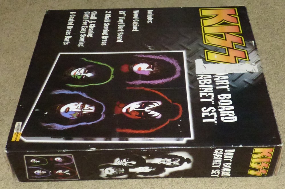 Vintage KISS Band Dart Board Cabinet, New Open Box