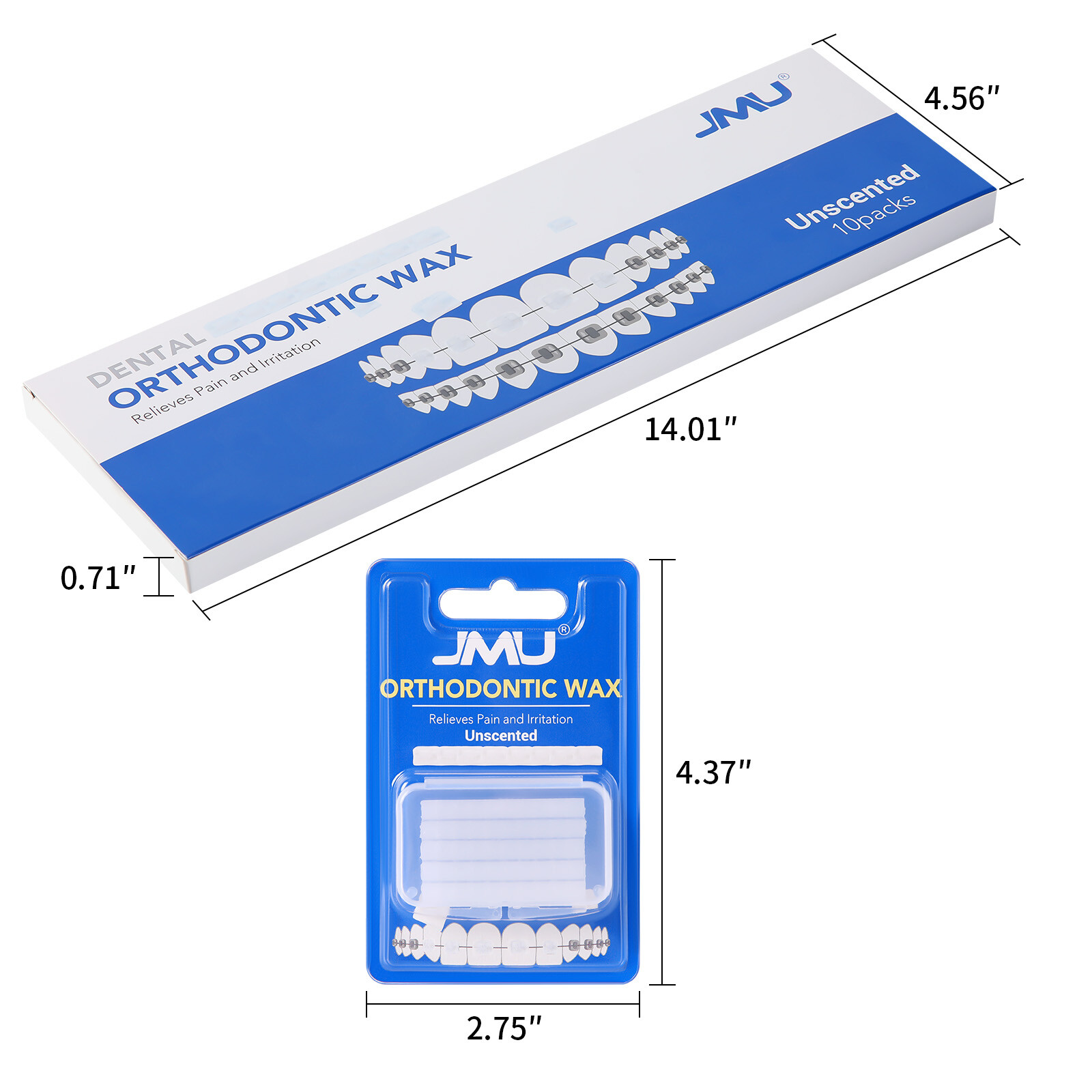 JMU Dental Oral Orthodontics Wax For Braces 50 Blocks Fruit Scent /Unscented