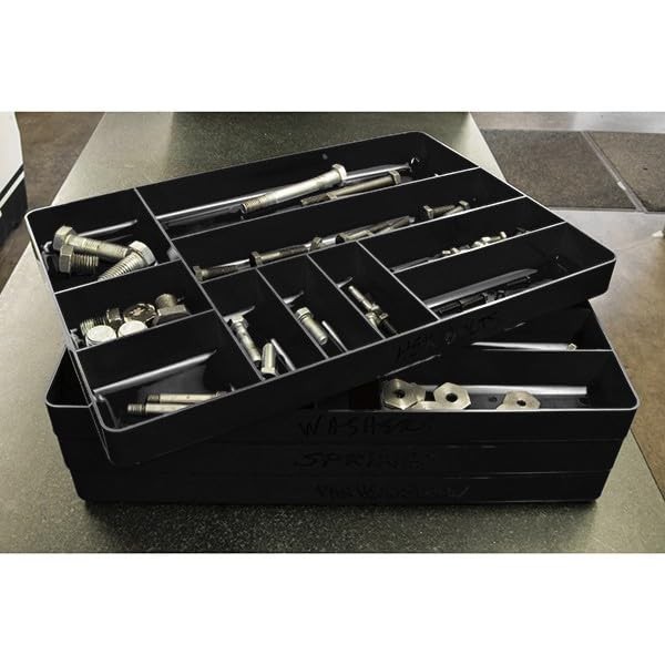 2 Pack of 10 Compartment Trays For Toolbox Drawer Organization, Stackable, St...
