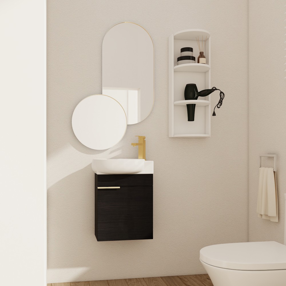 Soft Close Doors Bathroom Vanity W Sink Storage Rack