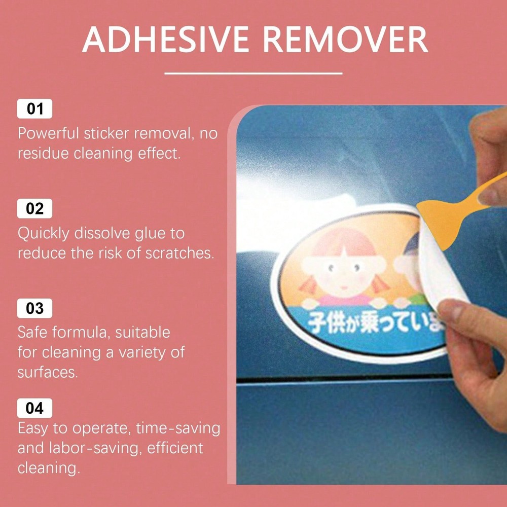 Adhesive Remover Surface-Safe Glue Remover with Plastic Scraper for Easy Removal
