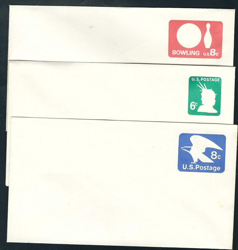 Stamped  Envelopes (3)...2 x 8 Cent and 1 x 6 Cent