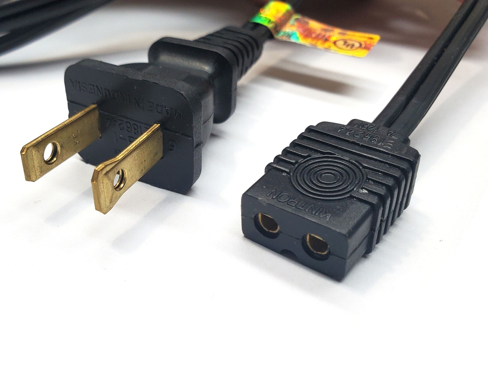 Replacement 6ft Power Cord for Vintage Solid State TV Stereo Radio 2-Prong Pin