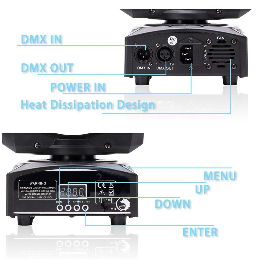 4PCS 120W LED Moving Head Stage Light RGBW Gobo Beam Spot Lighting DJ Disco DMX