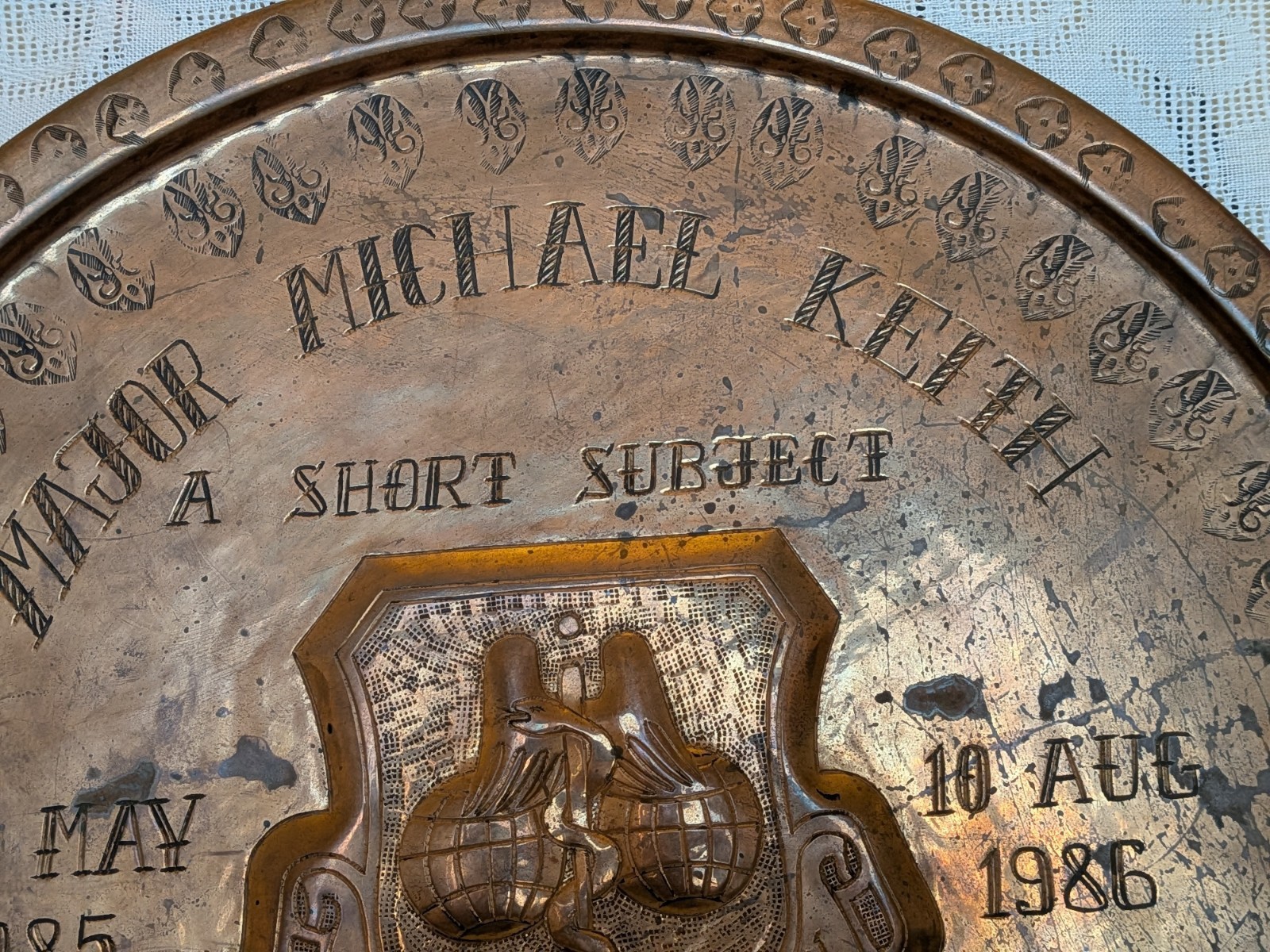 Vintage USAF Communications Command Plaque Incirlik AB Turkey Copper Wall Art