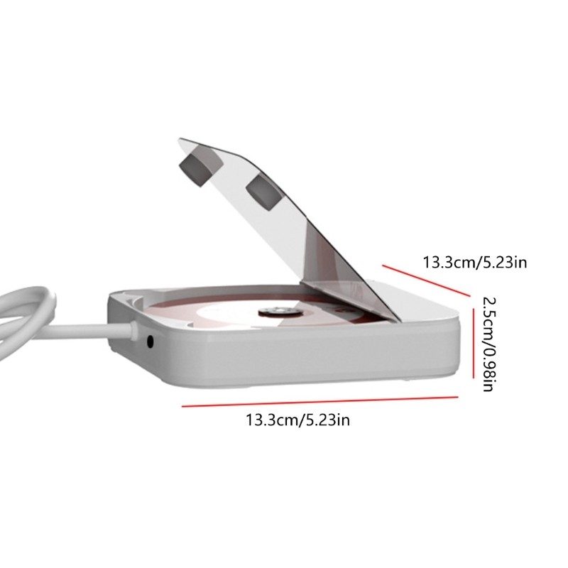 Plug Play Car Disc Player USB Auxs Connection Durability Plastic Body Clear