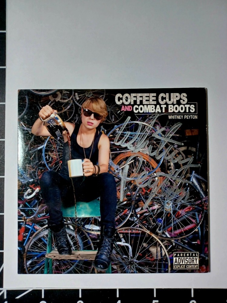 WHITNEY PEYTON COFFEE CUPS AND COMBAT BOOTS Signed CD ALPHA HOWSE Buzz Records