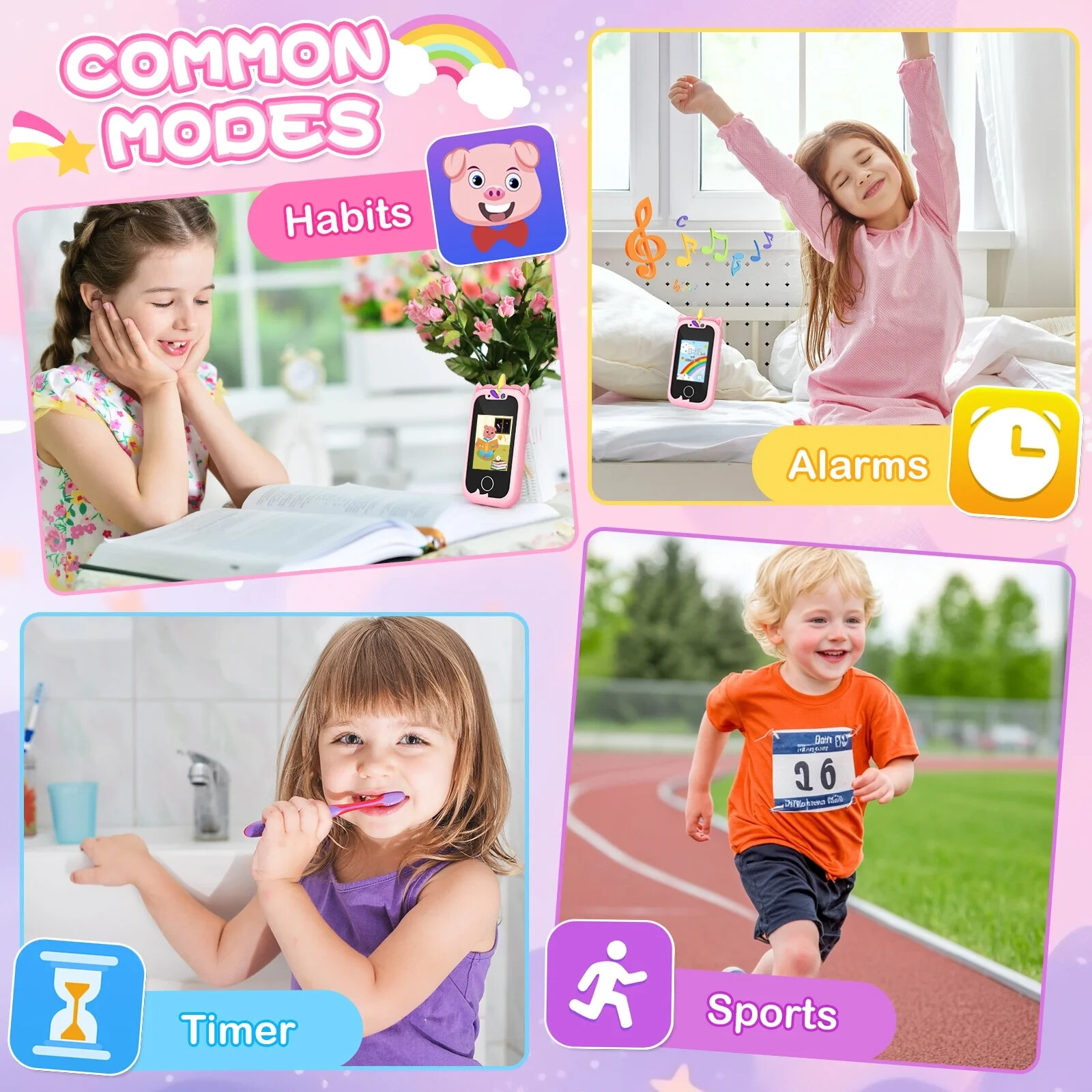 Kids Smart Phone Toys for Girls Ages 3-7 with Dual Camera - Toddler Phone Toy...