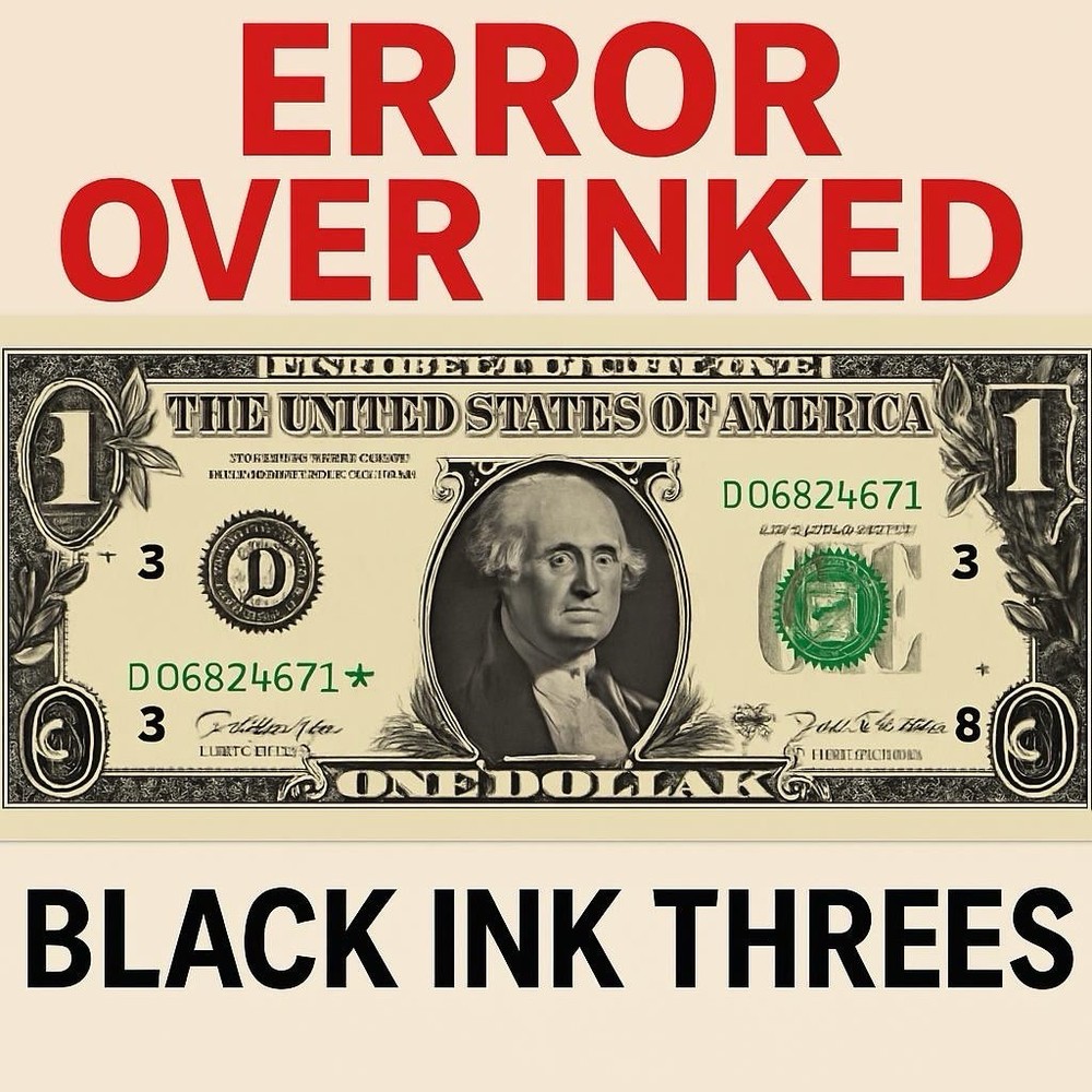 "INSUFFICIENT INK ERROR" MISSING 6’s + “OVER INK ERROR” 3’s UNCIRCULATED BEP 🧱