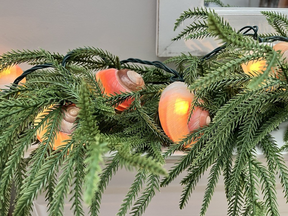 outdoor Sea Shell string lights for patio
