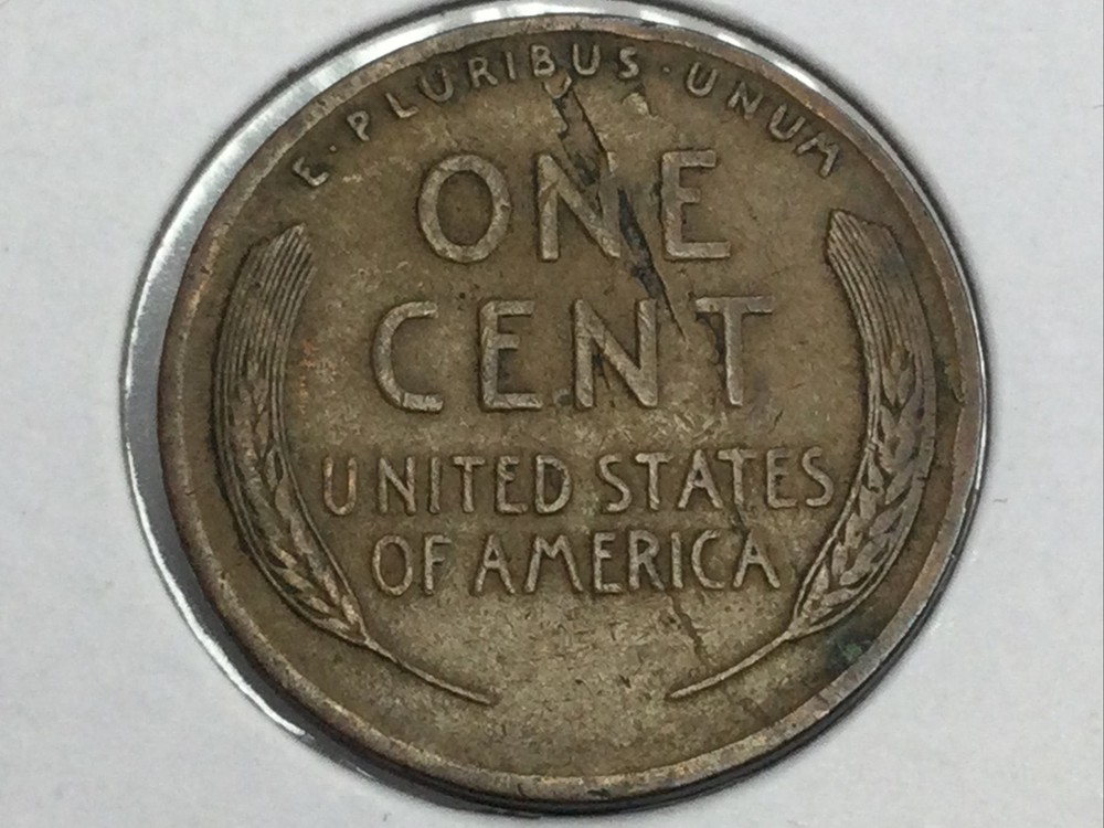1914 Lincoln Cent error reverse lamination