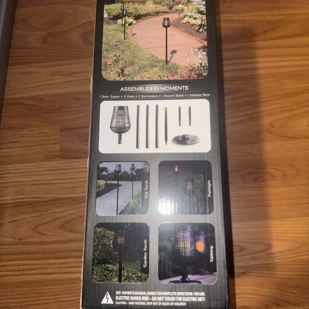 Insect Killer Torch, Solar Power Bug Zapper With Led Flame Effect New