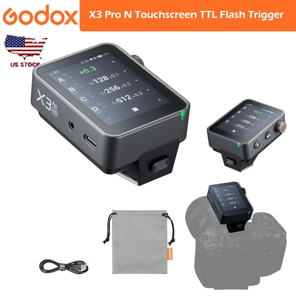 Godox X3 Pro N Touchscreen TTL Flash Trigger for Nikon 2.4G Wireless LCD Screen
