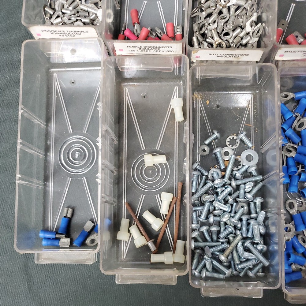 Plastic Storage 25 Drawers Workshop Organizer with Some Contents + Extra Partial