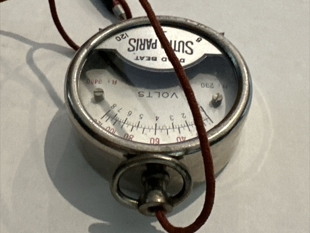 Vintage Sutra Paris Dead Beat Voltmeter Untested Collectable Steampunk