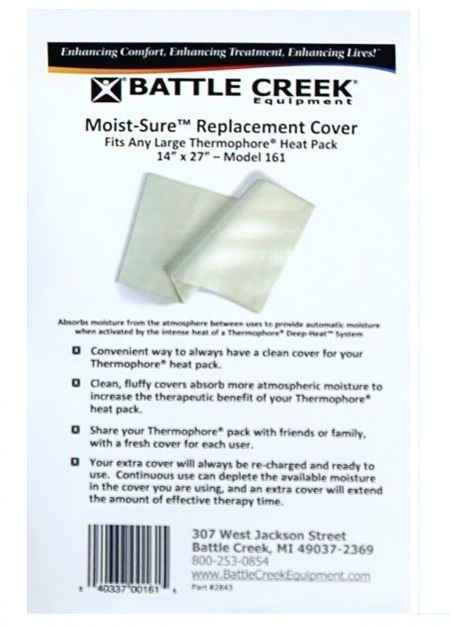Battle Creek Thermophore Moist-Sure Fleece Cover - Model 161 | 14 x 27
