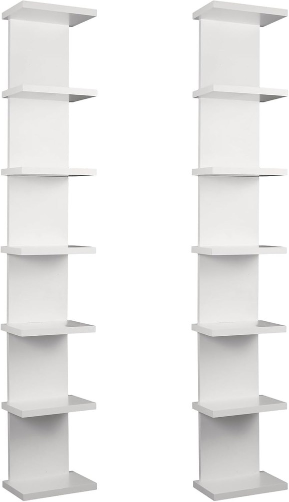 2 Pack 7 Tier Wall Shelf Unit - Lack Floating Shelf, Compact Display Floating...