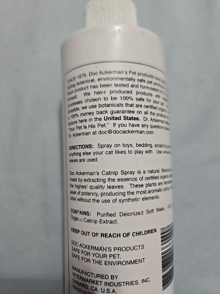 Doc Ackermans Catnip Spray 8oz