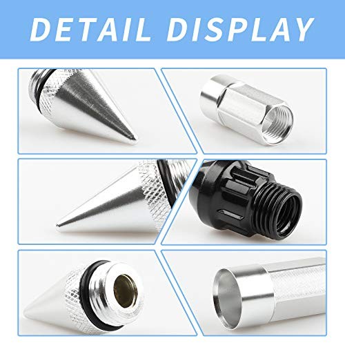 24Pcs Anti Theft Spikes Extended Tuner Wheel/Rims Lug Nut Silver