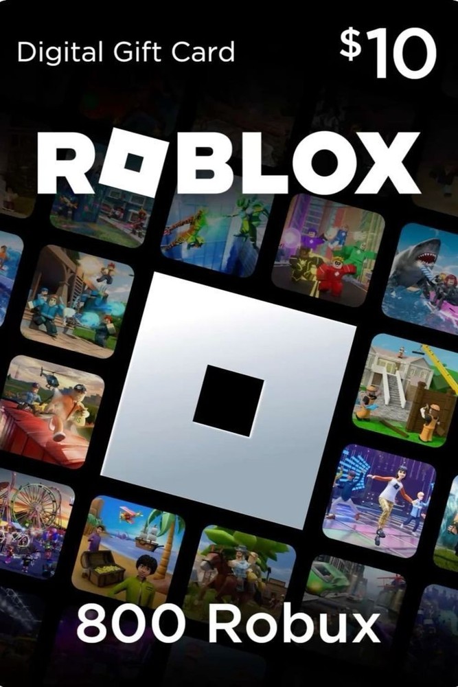 Roblox $10 Prepaid Gaming Card PC Android iOS 800 Robux Multi-Platform