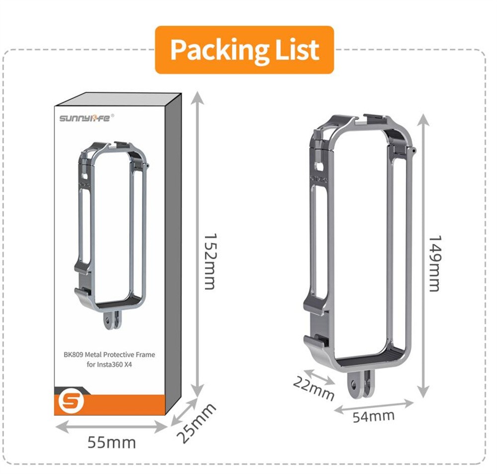 Protective Aluminium Shock Drop Resistant Bezel For Insta360 X4 Panoramic Camera