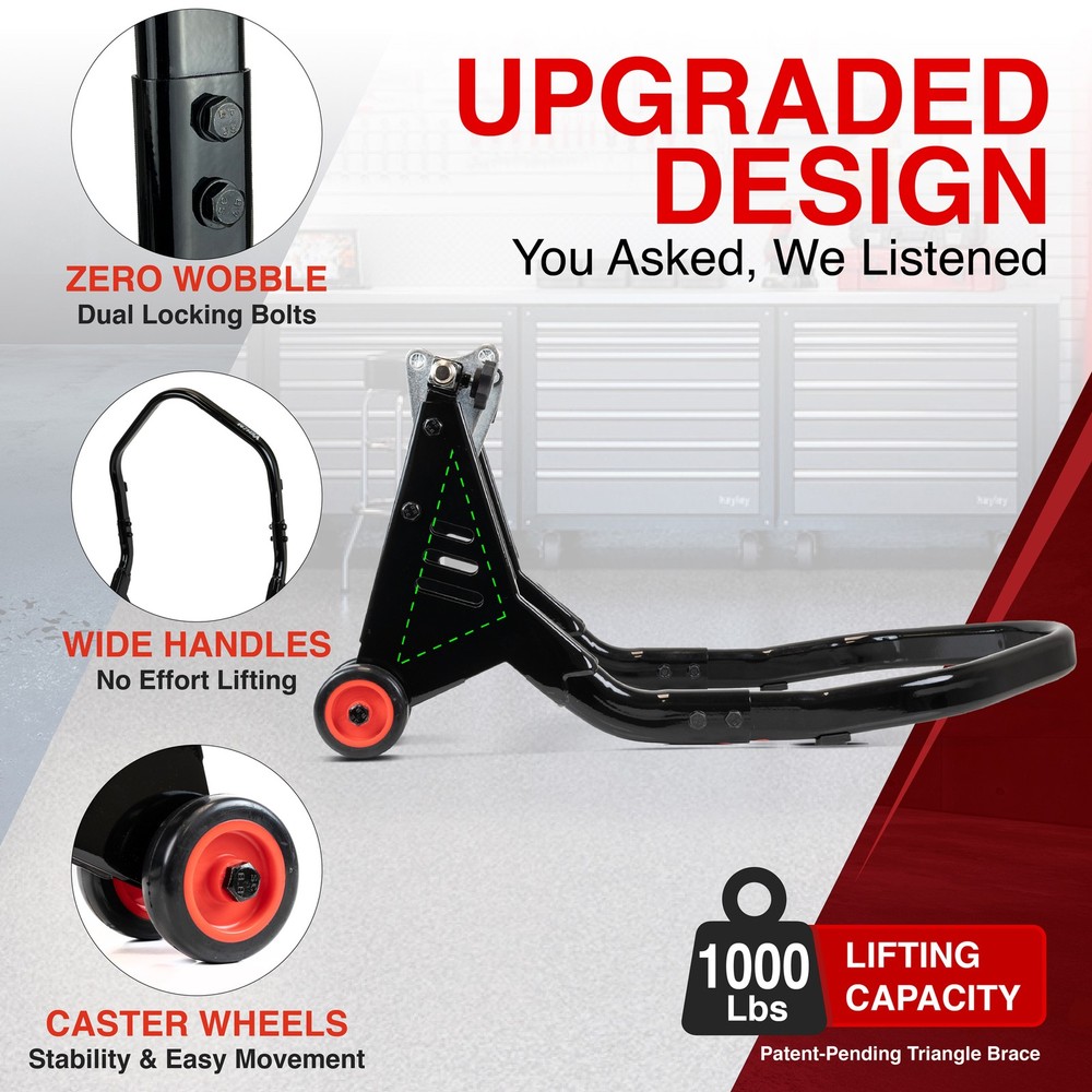 Universal Motorcycle Stand Combo For Front & Rear Wheel, Stable & Durable