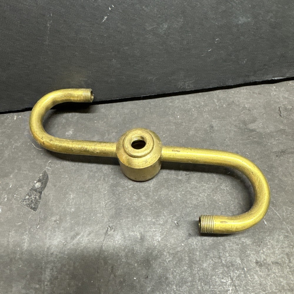 SOLID BRASS UNFINISHED TWO LIGHT S SHAPED CLUSTERS WITH 1/8-27 IPS ALL AROUND